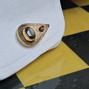 BLACK STAR SAPPHIRE CUFF LINK 07